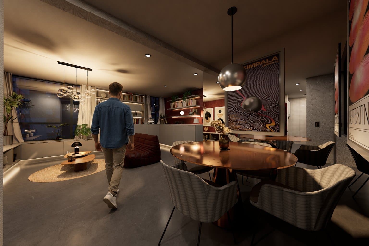 Render de interiores — Proyecto Zölf